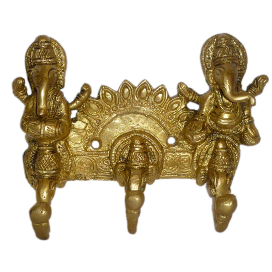 Brass Ganesha Key Holder Small KBH01219