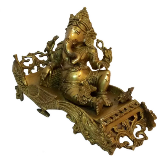 Brass Sitting Ganesha Statue Idol KBH01369
