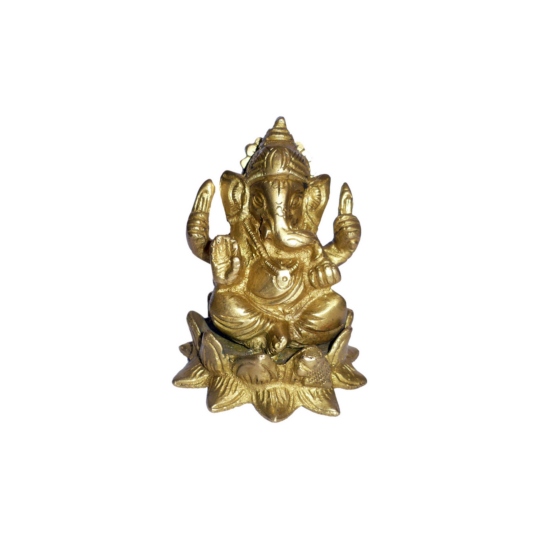 Brass Kamal Sitting Ganesha Idol KBH01386