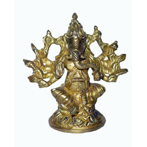Brass 12-Hand Ganesha Idol KBH01387
