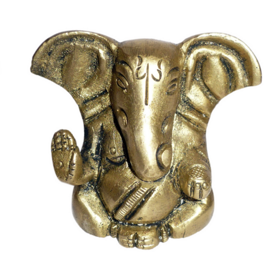 Brass Big Ear Ganesha Small Idol KBH01401