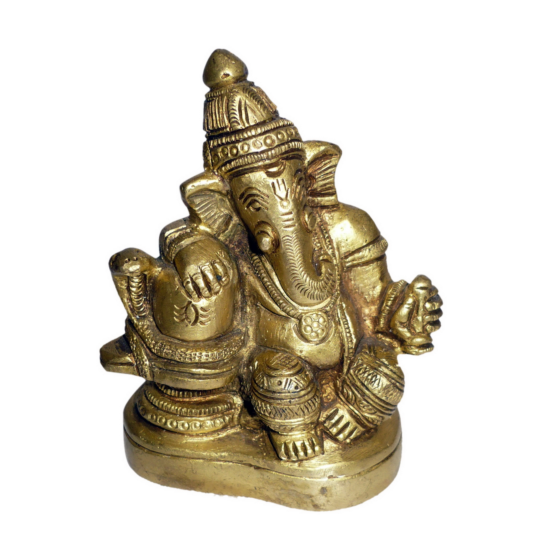 Brass Shivling Ganesha Small Idol KBH01403