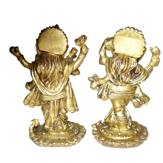 Brass Musical Ganesha Set , 2 Pieces Mid Idols