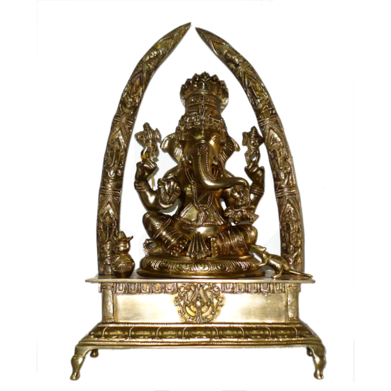 Brass Katar Ganesha Sinhasan Idol KBH01445