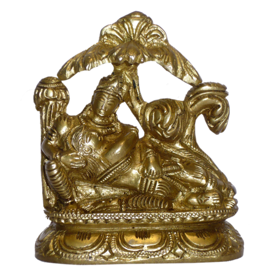 Brass Radha Krishna Sitting Mid Idol KBH01531