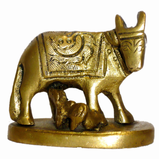 Brass Cow with Vachedu Small Idol KBH01578