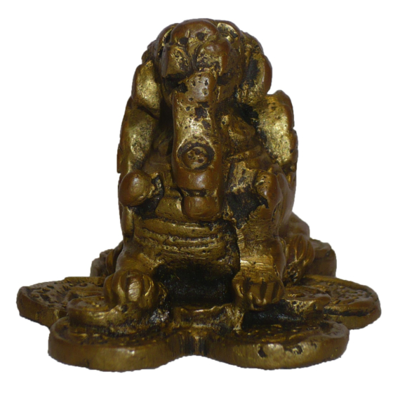 Brass Dragon Sitting on Coin Mid Statue KBH01586