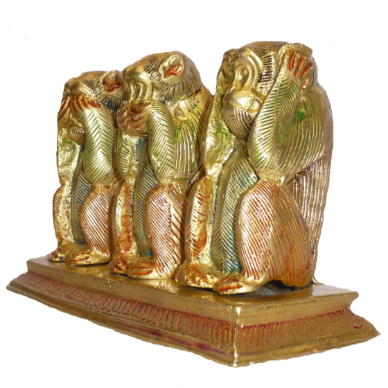 Brass Three Monkey Mid KBH01629