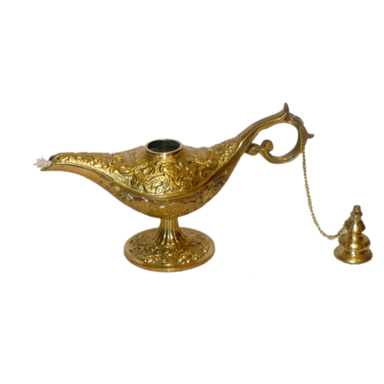 Brass Aladin Chirag with Oil Lamp MidKBH01695