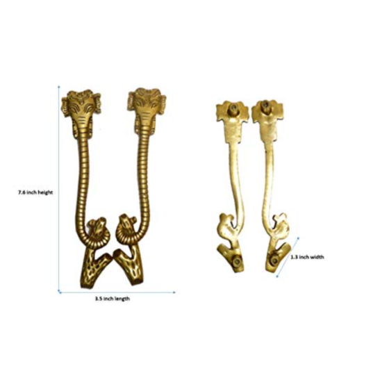 Brass Elephant Door Handle Mid KBH01778