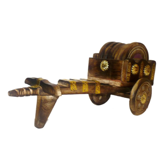 Handcrafted Wooden Tea Coaster Cart BH01824
