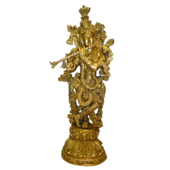 Brass Krishna Standing Big Idol KBH02252
