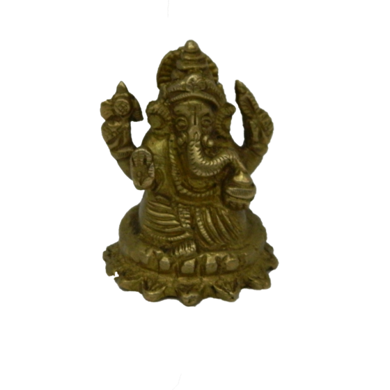 Brass Ganesha Sitting on Kamal Idol KBH02570