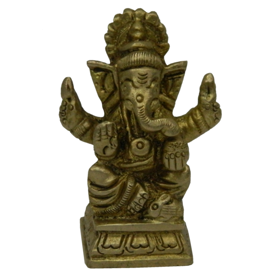 Brass Ganesha Sitting on Bajath Idol KBH02574