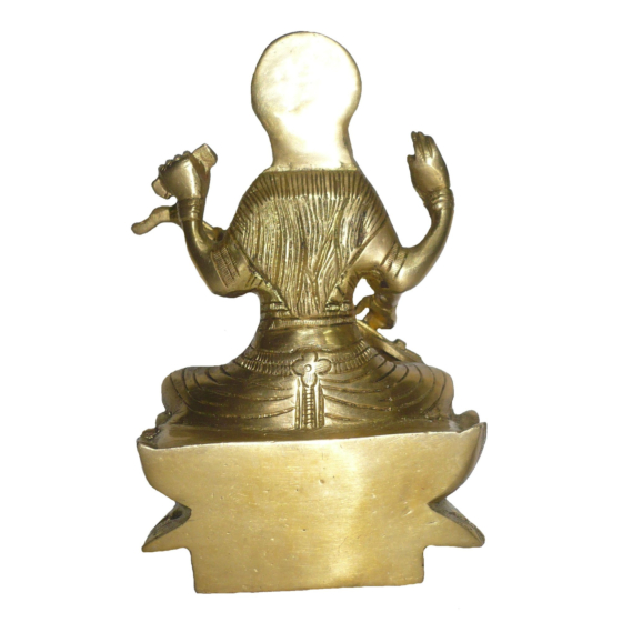 Brass Sarasvati Sitting on Kamal Mid Idol KBH02616
