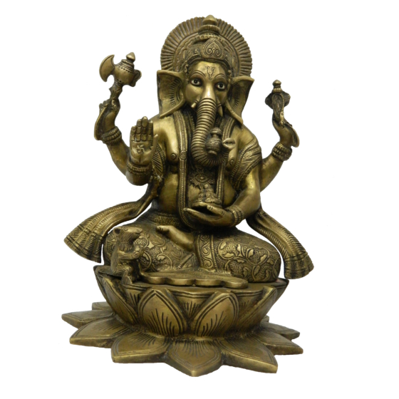 Brass Kamal Sitting Ganesha KBH02642