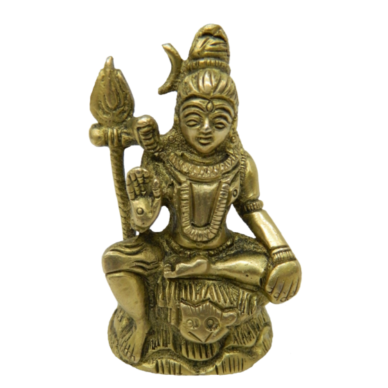Brass Shiv Sitting Mid Idol KBH02670