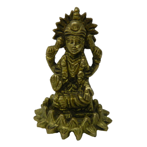 Brass Laxmi Sitting on Kamal Mid Idol KBH02757