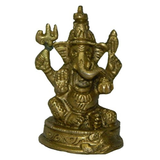 Brass Ganesha Sitting Small Idol KBH02769