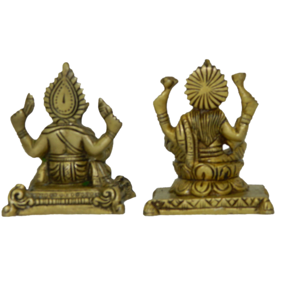 Brass Sitting Ganesha Laxmi Medium Idol KBH02841
