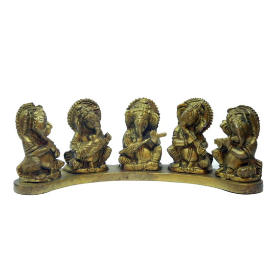 Brass Ganesha Musical Set BH03364