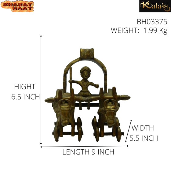 Brass Bullock Cart Showpiece KBH03375