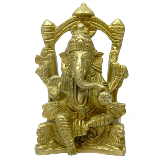 Brass Kaman Ganesha Idol KBH03398