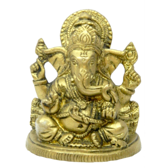 Brass Ganesha Sitting Idol KBH03415