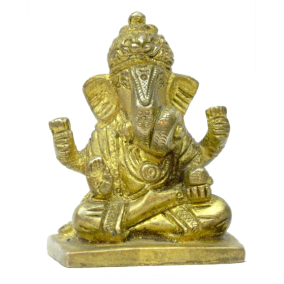 Brass Ganesha Sitting Idol  KBH03452