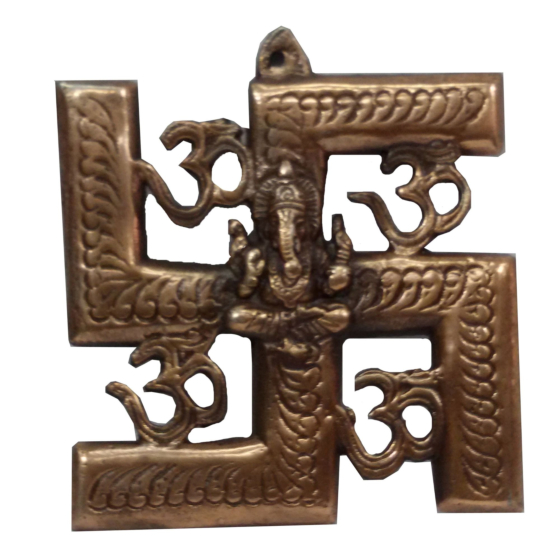 Brass Swastik Om Ganesha Wall Hanging KBH03572