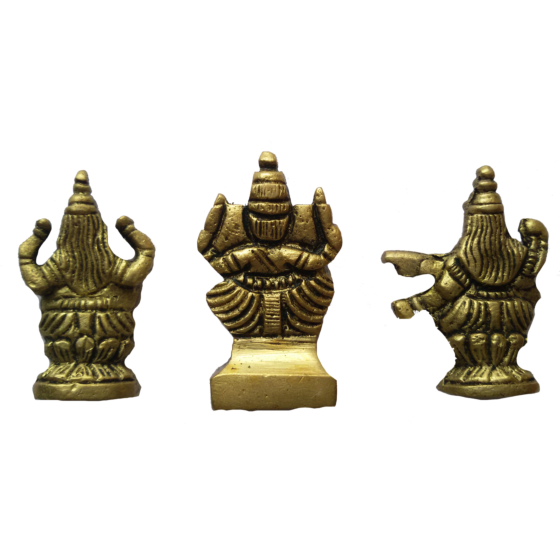 Brass Ganesha, Laxmi & Saraswati Idol Set KBH03661