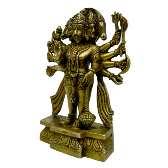 Brass Panchmukhi Hanuman Standing Idol KBH03677