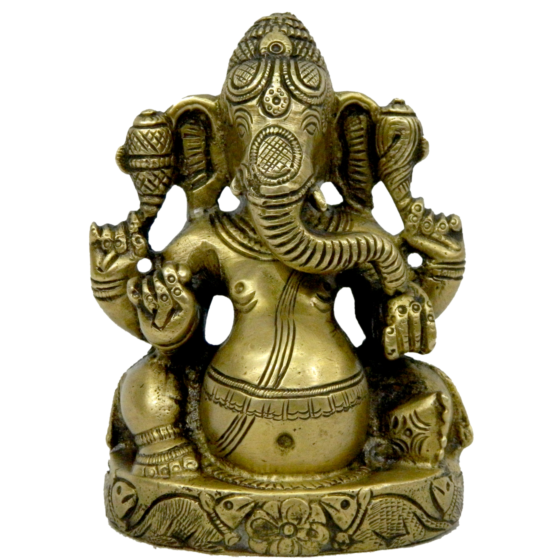 Brass Ganesh Sitting Idol KBH03749
