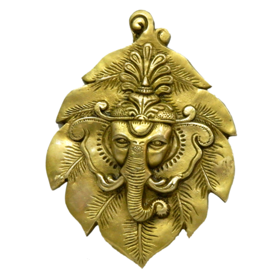 Brass Ganesh Pan Shape Wall Hanging KBH03855