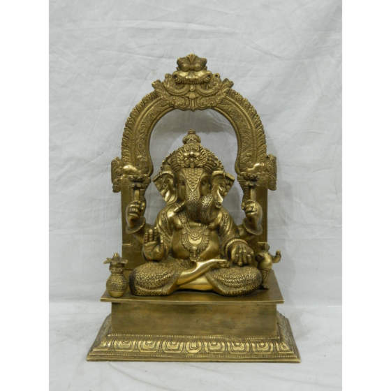 Brass Dagdu Ganesh Kaman 15 Inch KBH03929