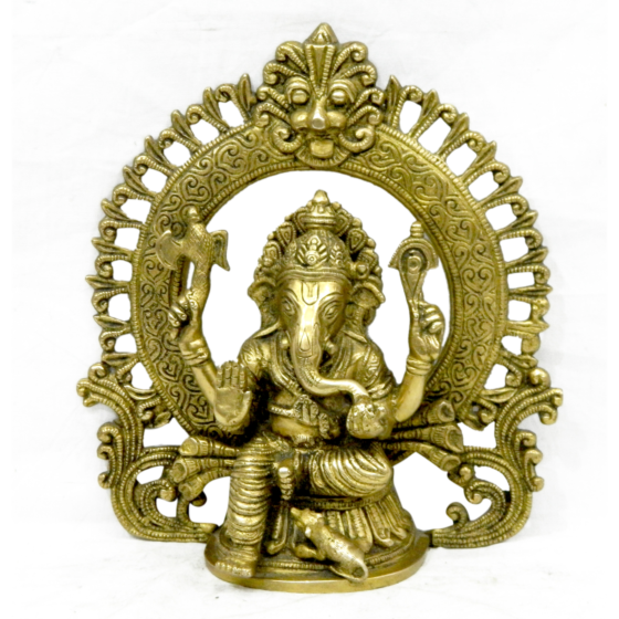 Brass Kaman Ganesh Idol KBH03937