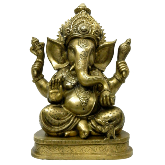 Brass Ganesh Sitting Idol KBH03960