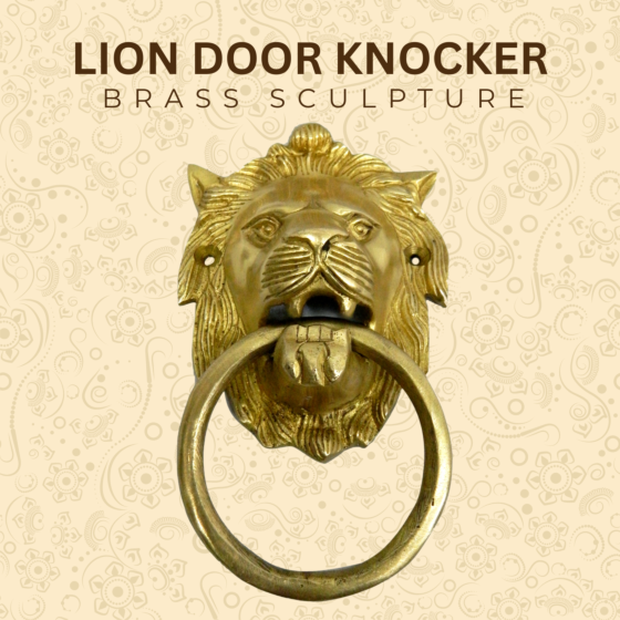 Brass Lion Face Door knoker 7 Inch KBH04384
