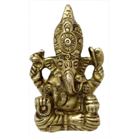 Brass Small Turban Ganesh Idol KBH04544