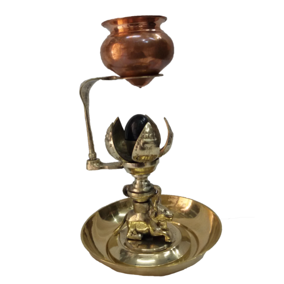 Brass Abhishek Patra on Small Shivling KBH04597