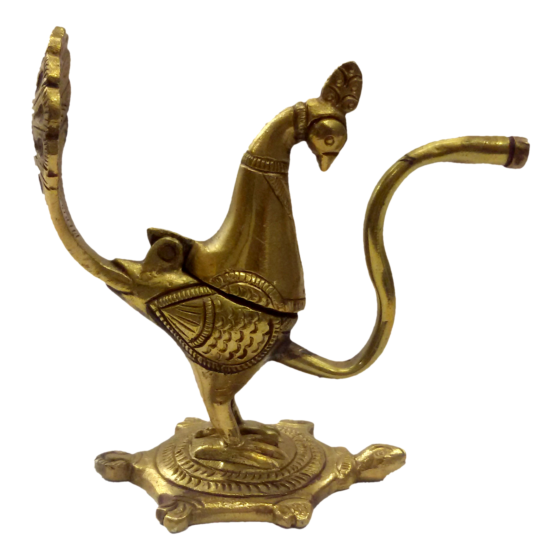 Brass Peacock Lamp Miniature KBH04630
