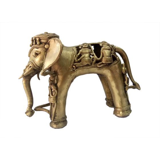 Brass Decorative Elephant Showpiece KBH04675
