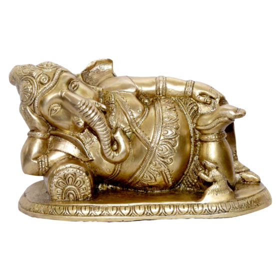 Brass Bal Sleeping Ganesh Collectible Statue Idol KBH04692