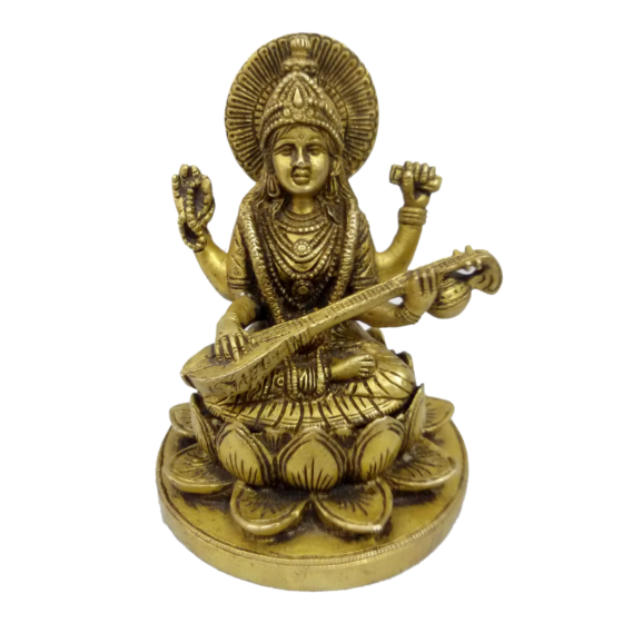Brass Saraswati Devi Collectible Statue Idol KBH04712