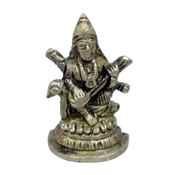 Brass Small Saraswati Collectible Statue Idol KBH04797