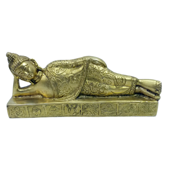 Brass Sleeping Buddha Collectible Figurine KBH04802