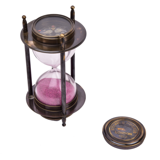 Brass Sand Timer with Compass KBH04927