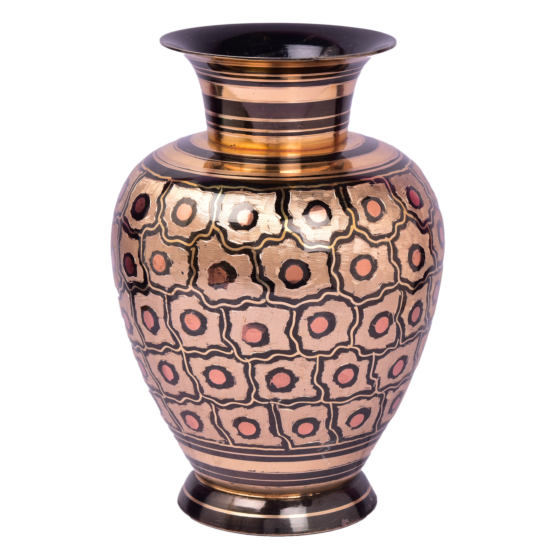 Brass Black Finish Flower Pot Thick Medium KBH05033