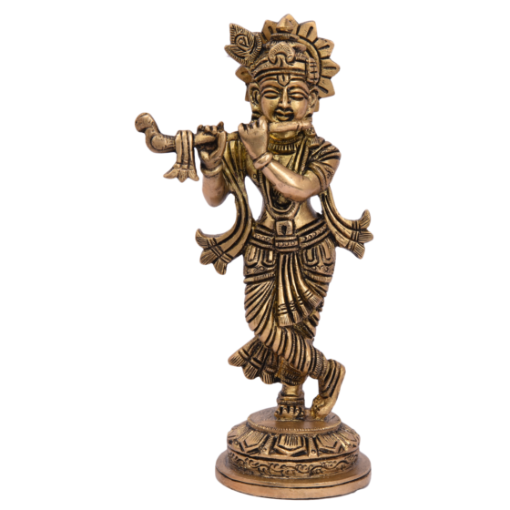 Brass Standing Krishna Medium Statue KBH05116
