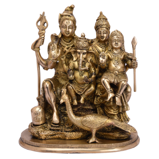 Brass Shiv Family Statue Idol KBH05132
